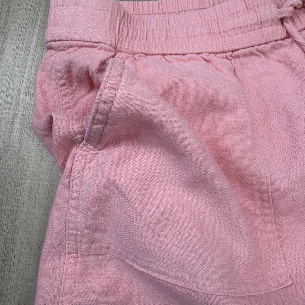 J.Crew Linen Blend Mercantile Shorts Pink‎ Drawstring Elastic Waist  Size XXS